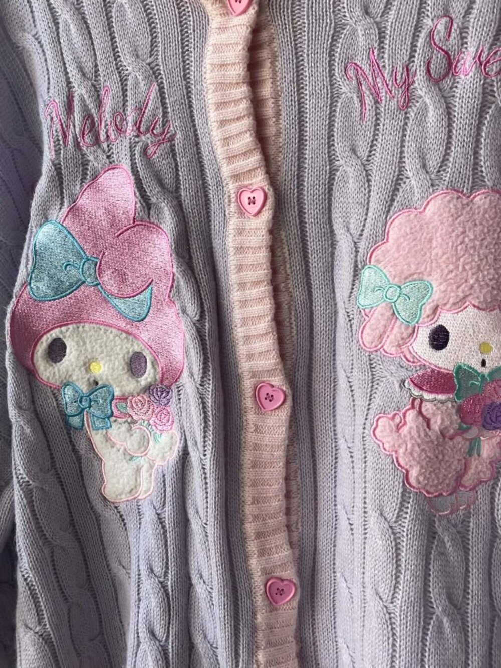 Hot Topic 3 3X Sanrio My Melody My Sweet Piano Cable Knit Cardigan Plus Size - Picture 3 of 7